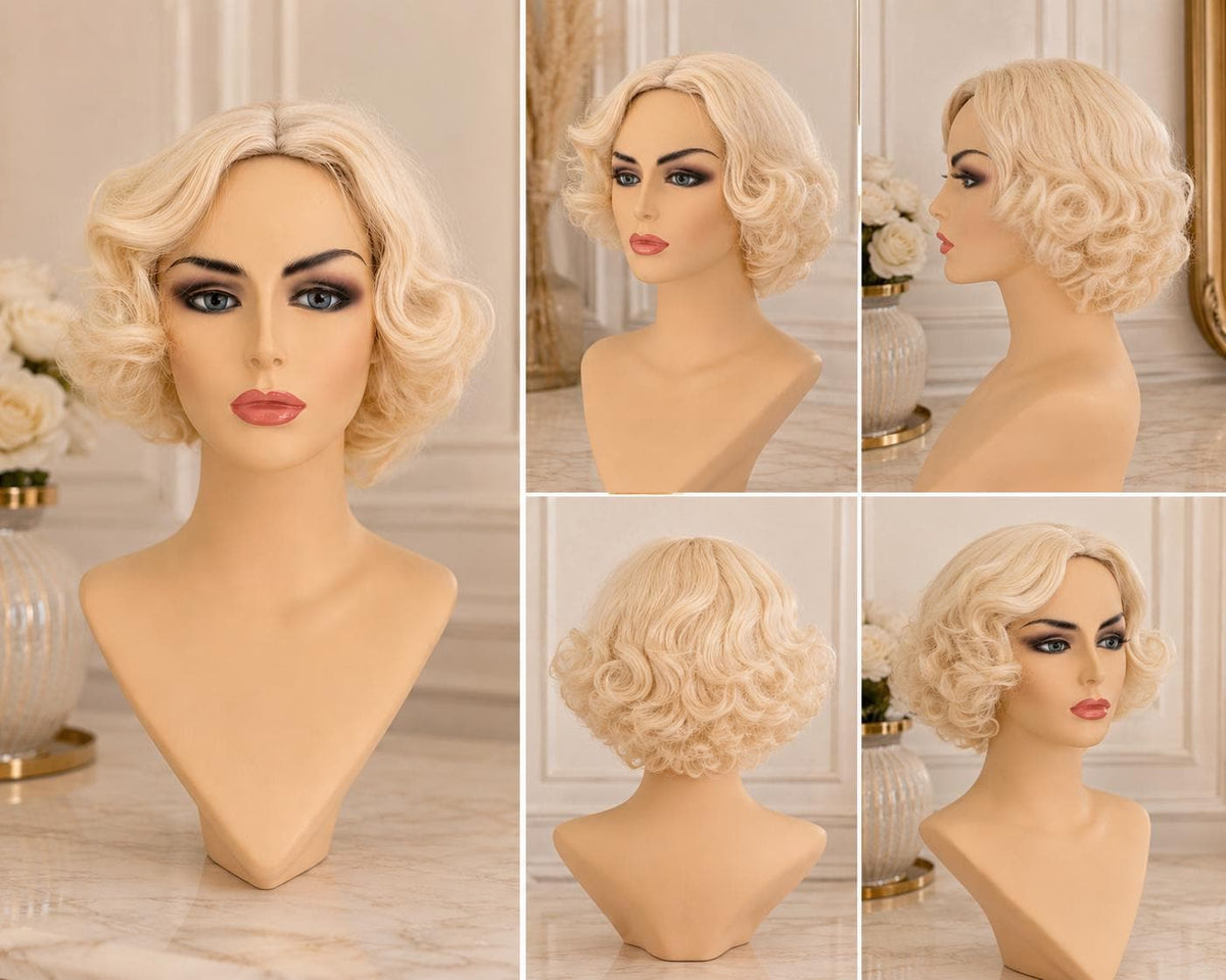 Palm Royale | Vintage Blonde Curled Bob Wig