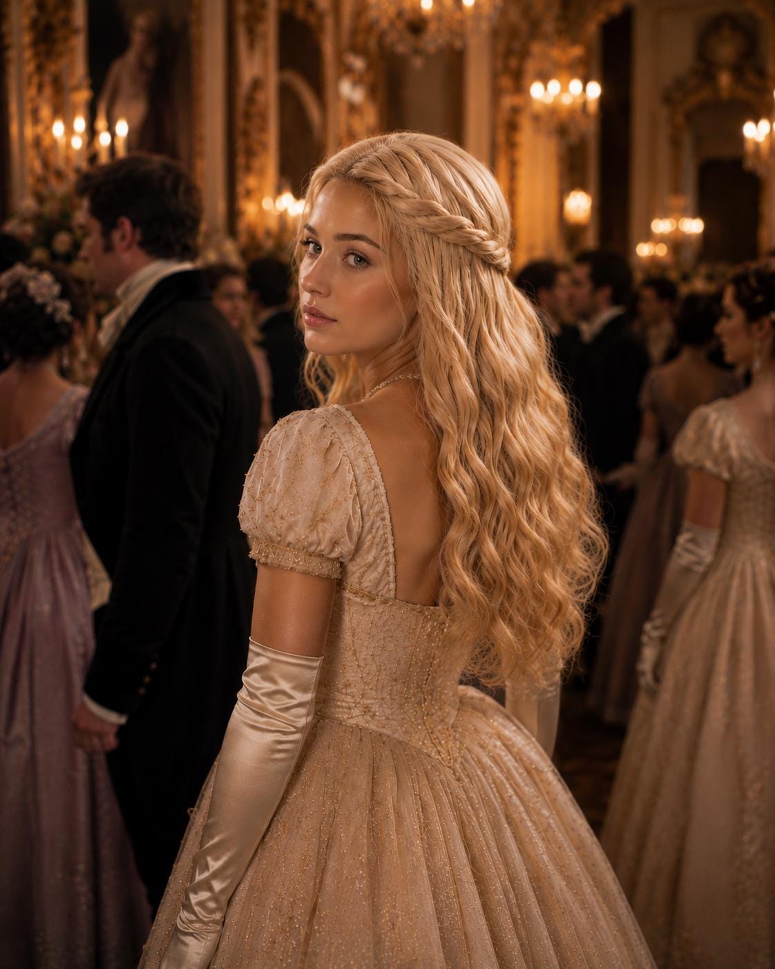 Diamond of the Season | Blonde Regency Half-Up Fantasy Wig