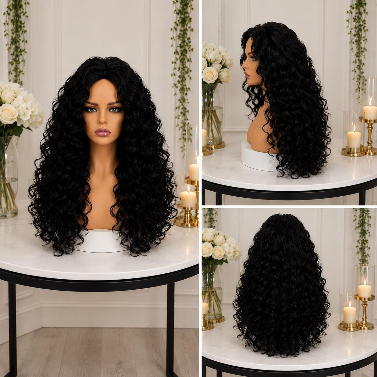 Black Tide Queen | Long Black Curly Gothic Wig