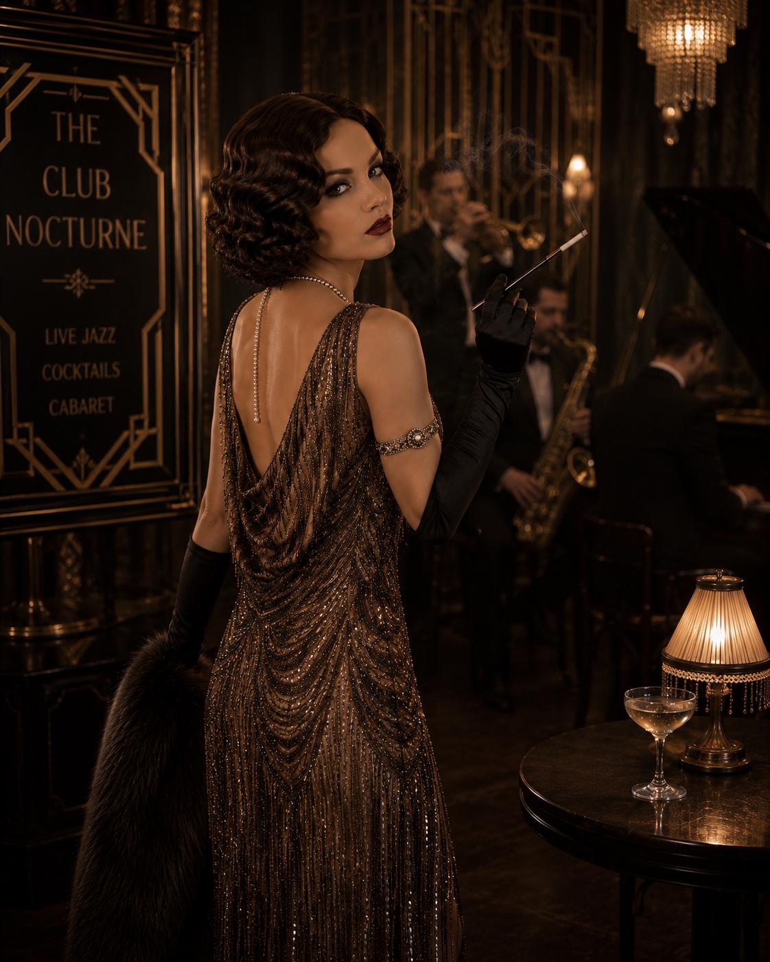 Josephine | Brunette 1920s Finger Wave Bob Wig