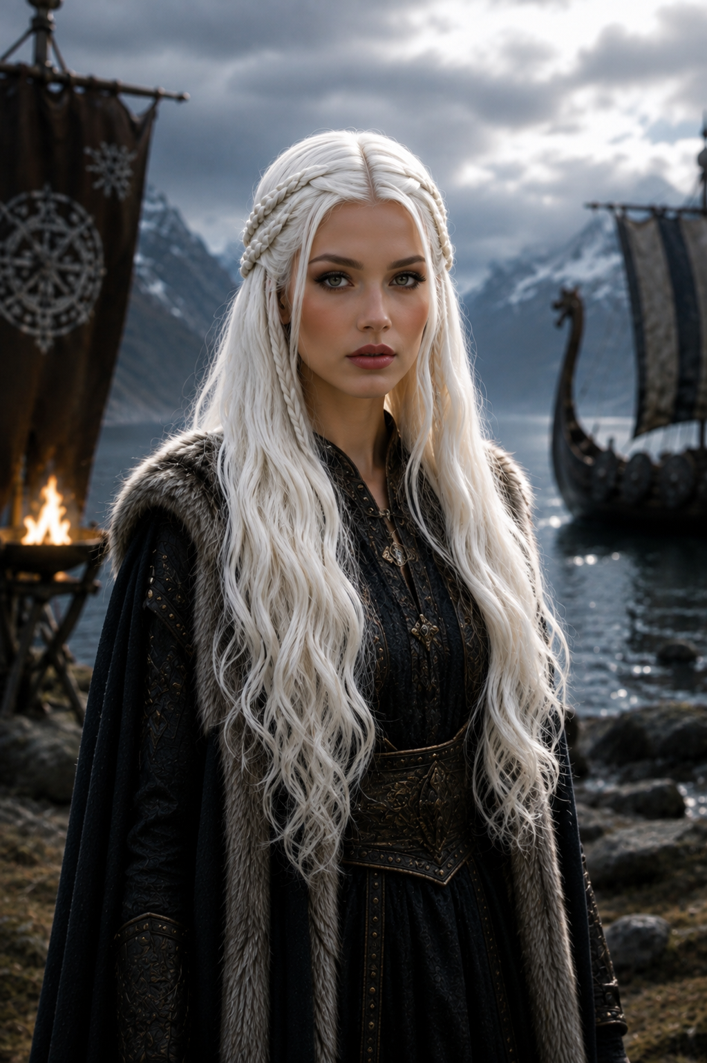 Freydis | Platinum Braided Viking Shieldmaiden Fantasy Wig