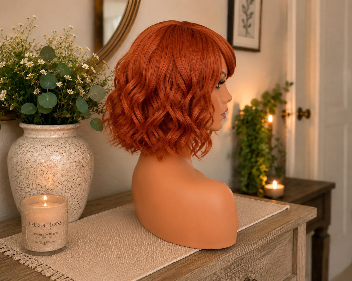 Scarlett Rose | Short Copper Auburn Wavy Retro Glam Wig