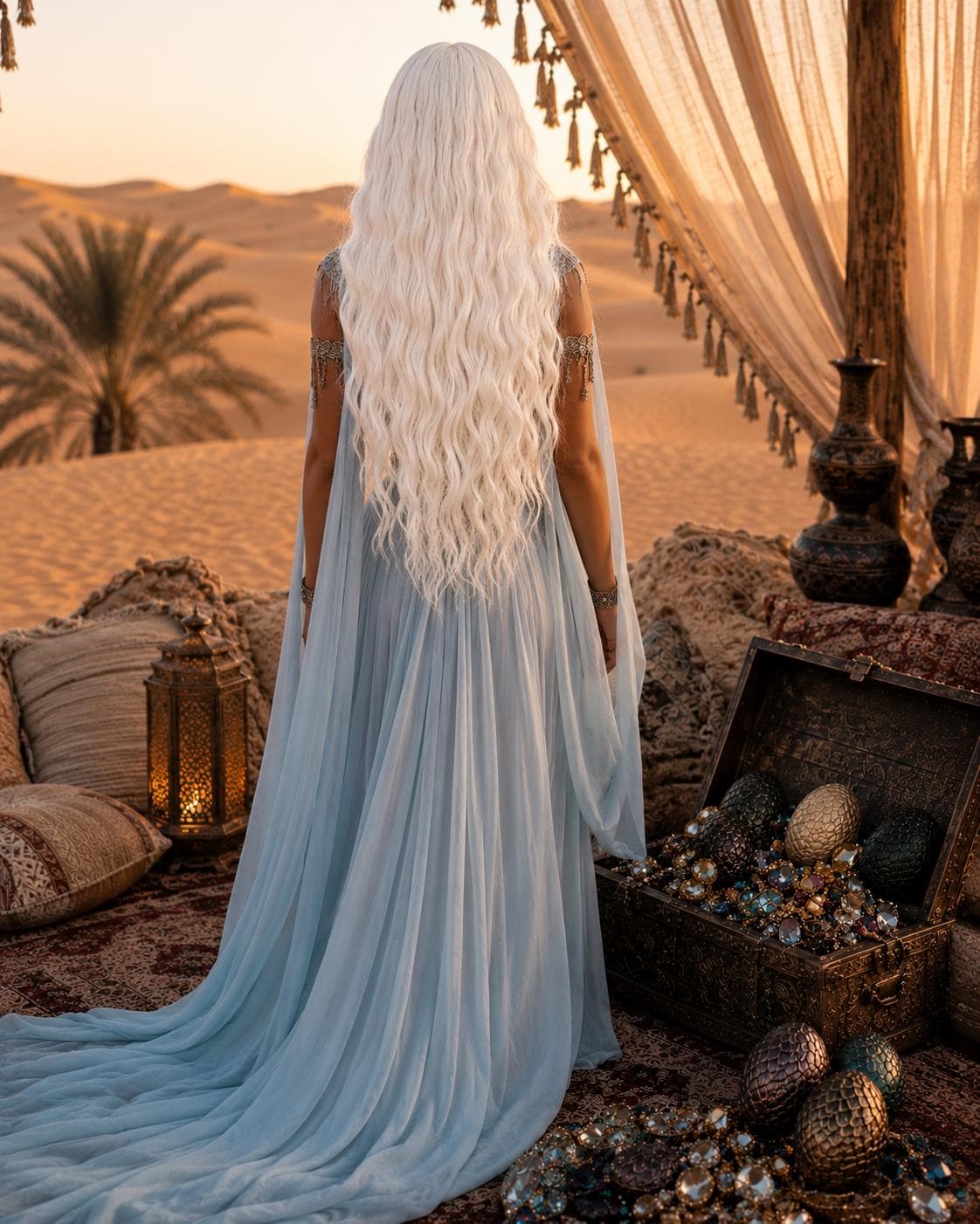 Moonveil | Platinum White Dragon Queen Fantasy Wig