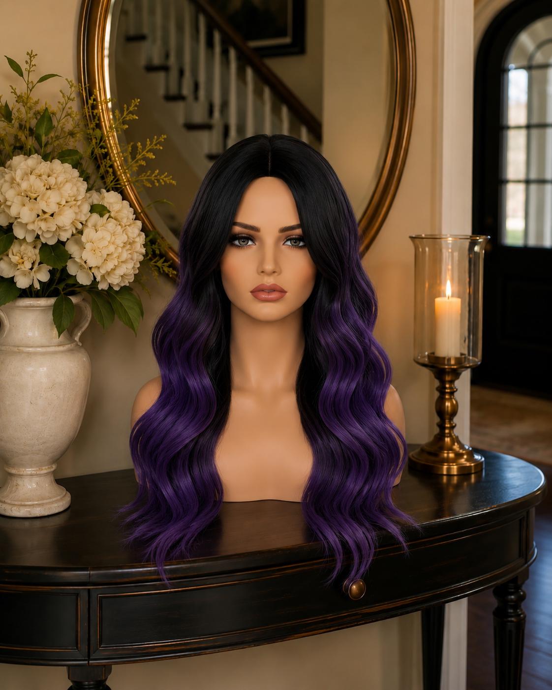 Poisoned Plum | Black & Purple Ombre Villain Wig