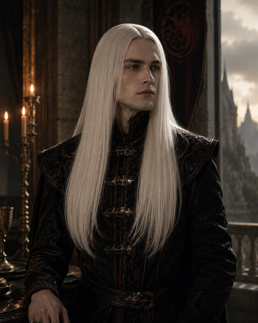 Vaelric | Long Platinum White Dragon Prince Fantasy Wig