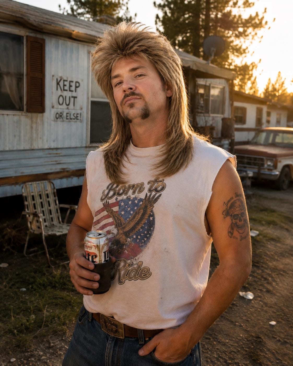 Retro Mullet | Men's 80s Rockstar Costume Wig
