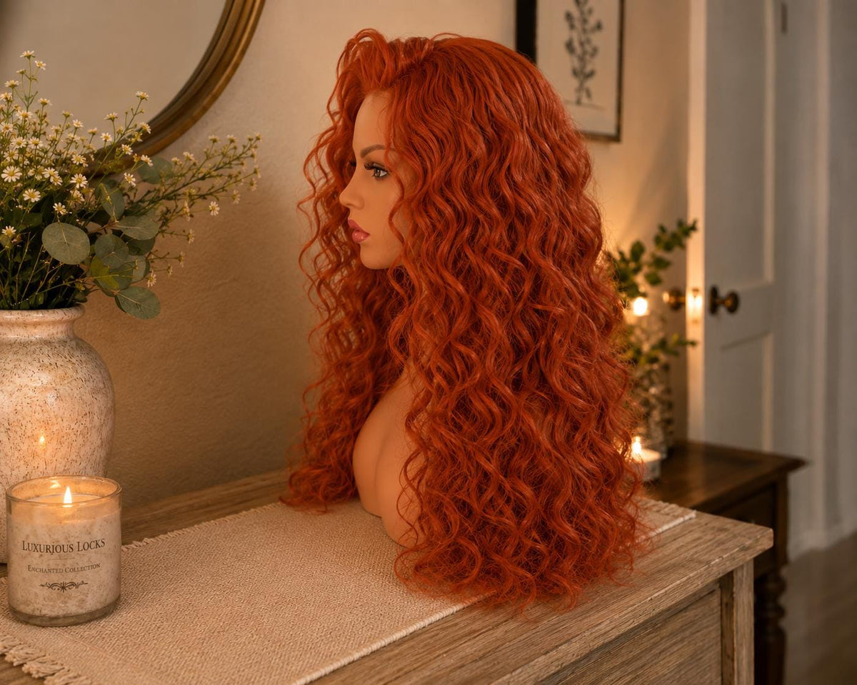 Fiametta | Copper Red Curly Fantasy Wig