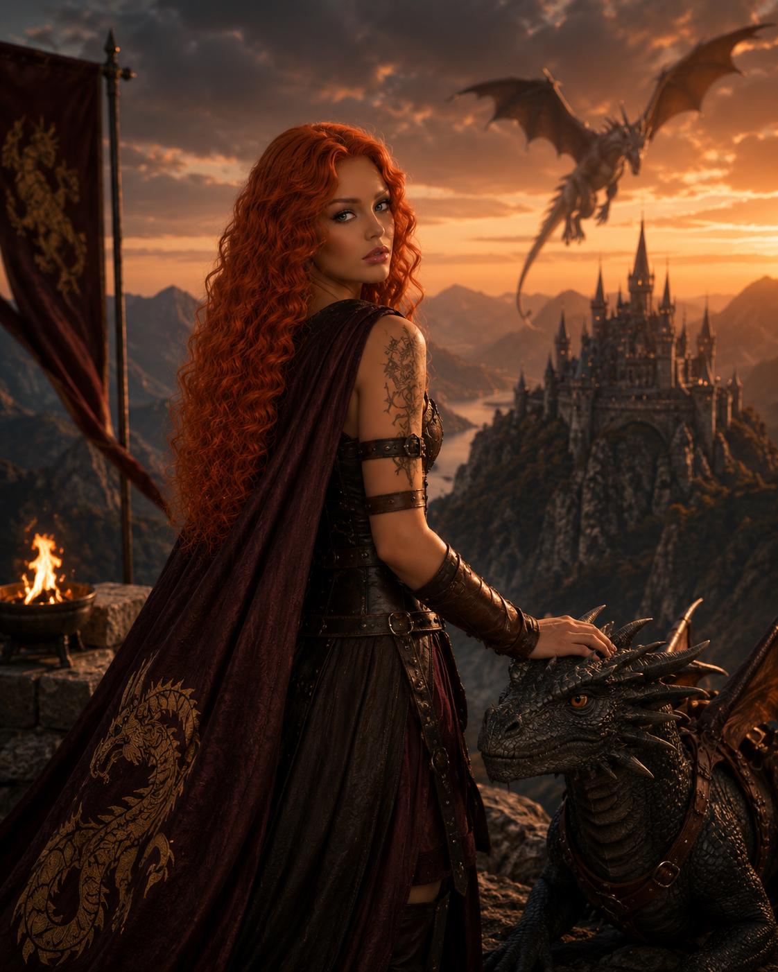 Fiametta | Copper Red Curly Fantasy Wig