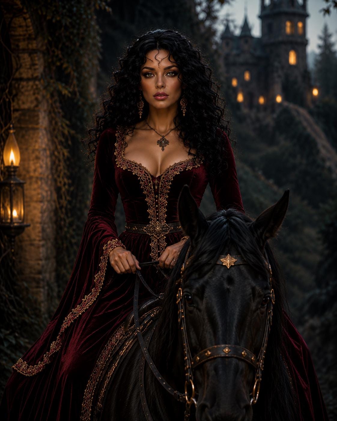 Mother of Midnight | Long Black Curly Witch Wig