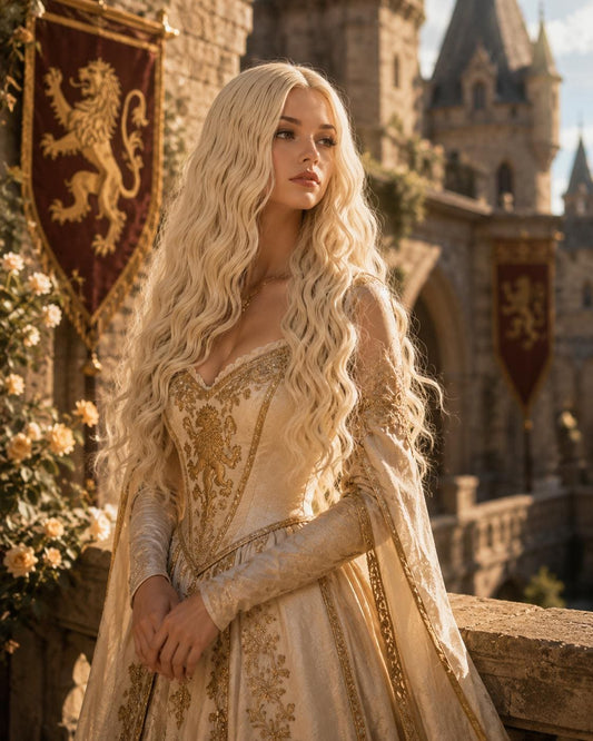 Lioness Queen | Long Platinum Blonde Medieval Fantasy Wig