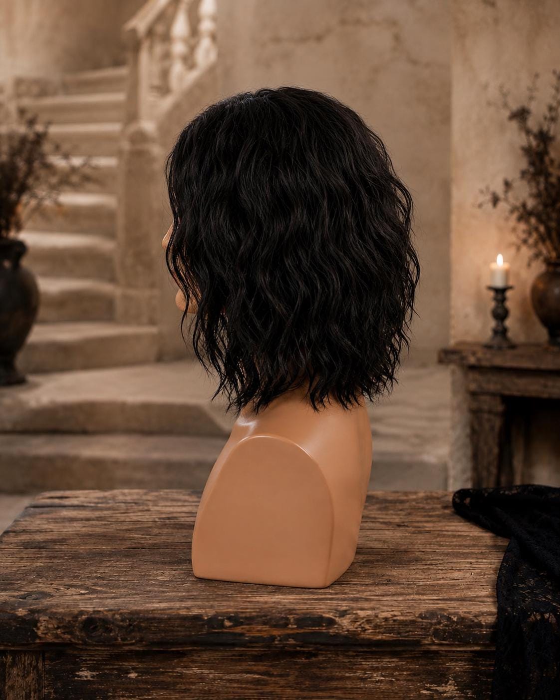 Northwyn | Dark Fantasy Long Black Wavy Men's Wig