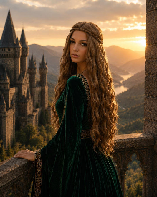 Lady of the Realm | Long Brown Medieval Fantasy Wig