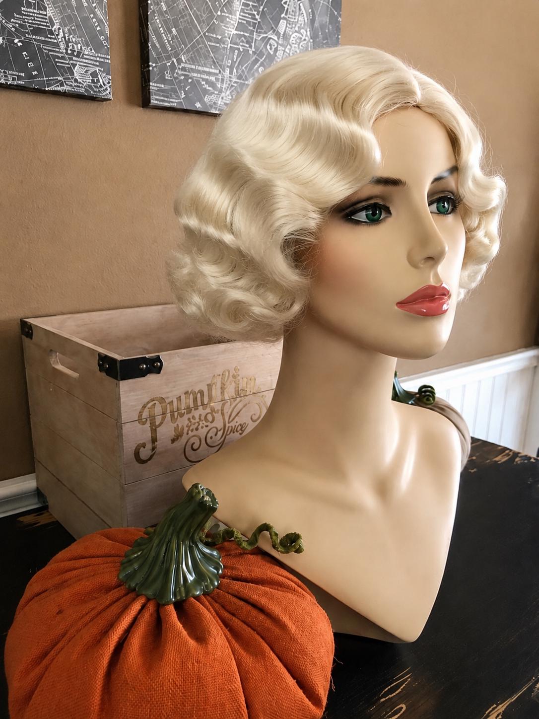 Vivienne | Platinum Blonde Vintage Finger Wave Bob Wig