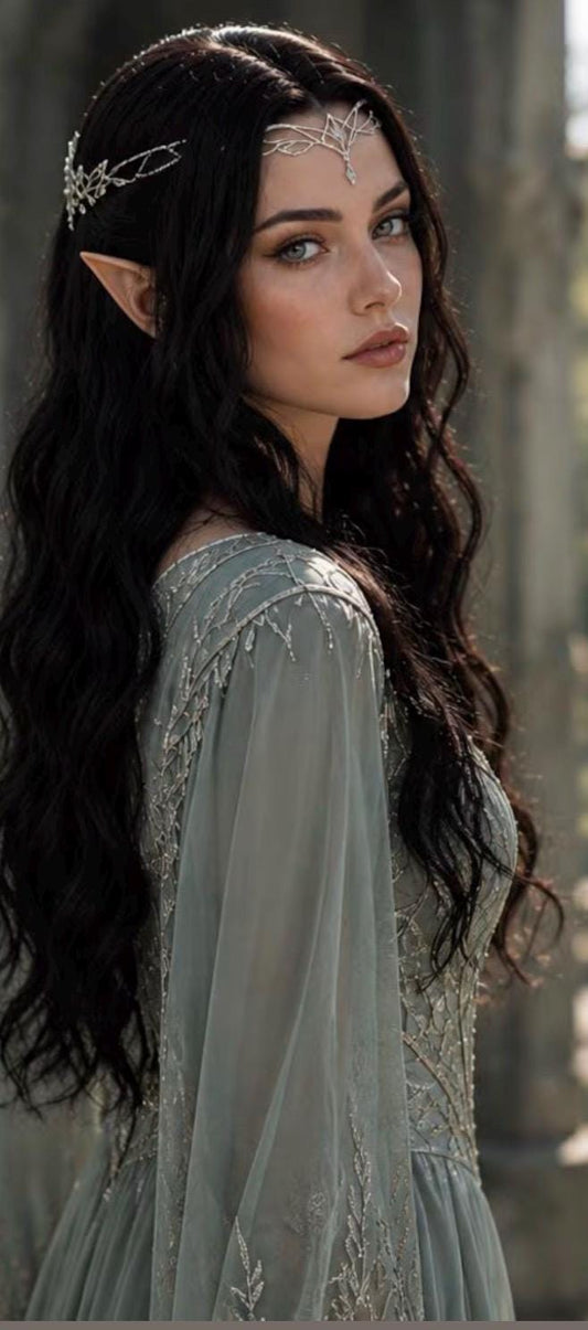 Elven | Long Dark Brown Wavy Medieval Fantasy Wig
