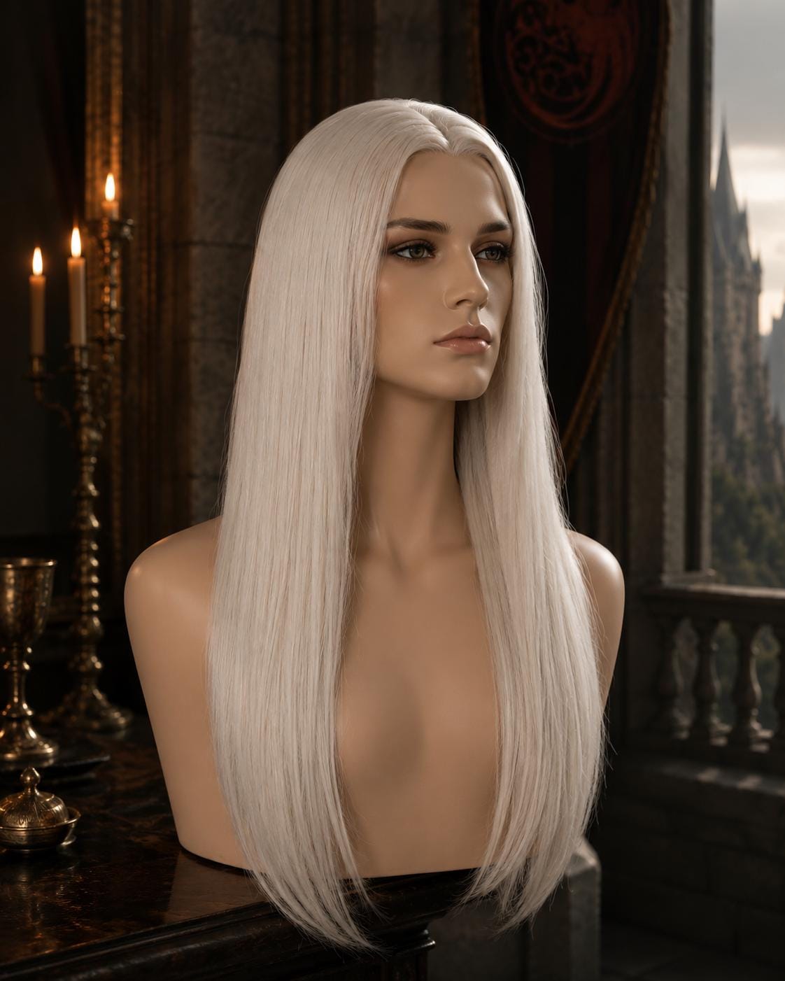 Vaelric | Long Platinum White Dragon Prince Fantasy Wig