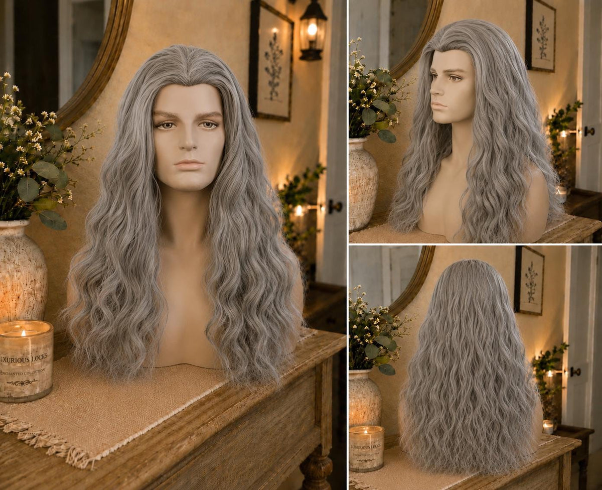 Vaelor | Long Silver Men's Fantasy Wig