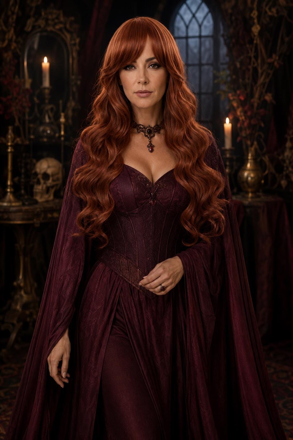 Scarlet Witch | Long Auburn Copper Waves Fantasy Wig