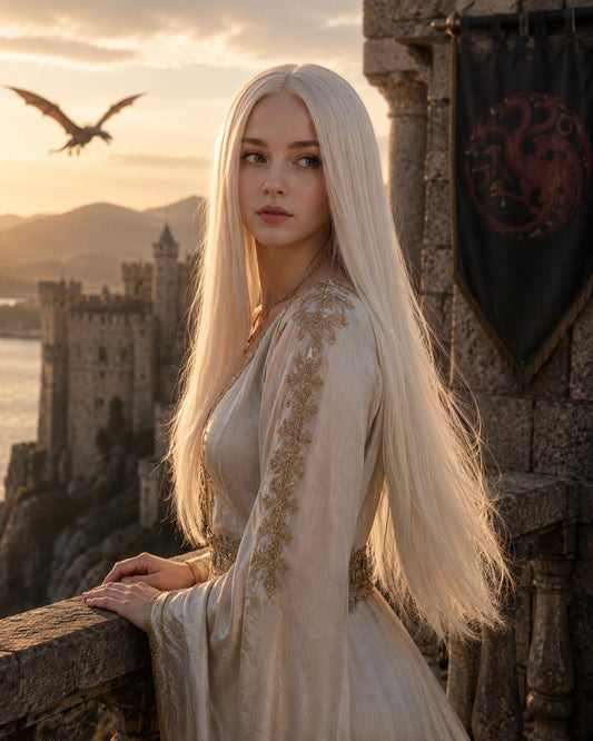 Ilyssa | Platinum White Dragon Queen Fantasy Wig