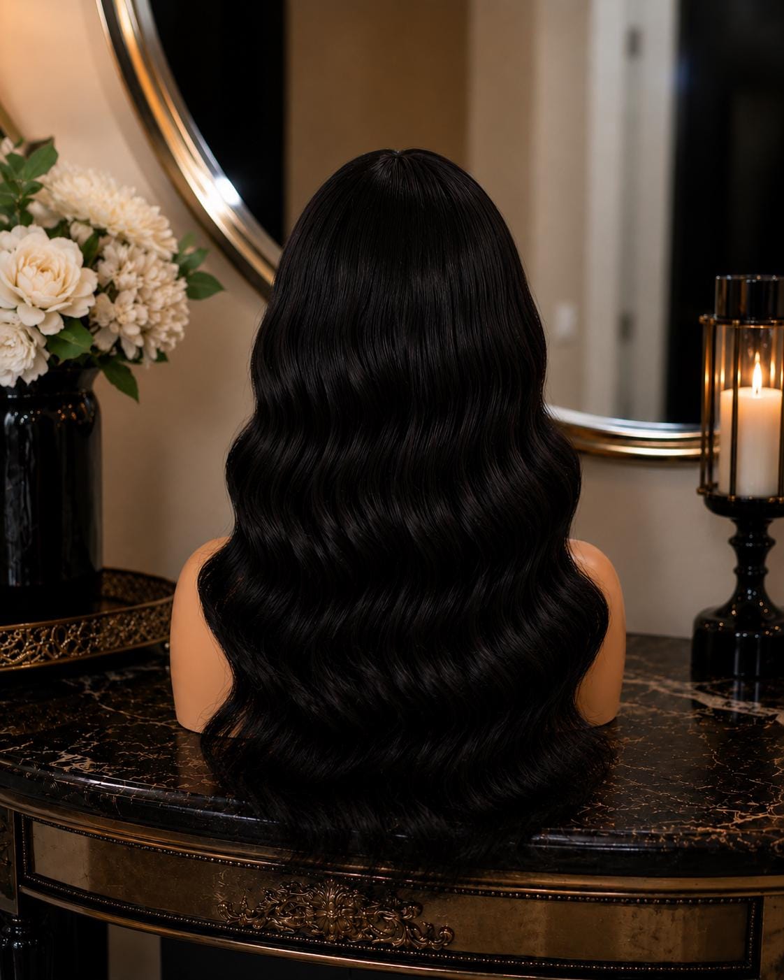Odette | Long Brunette Vintage Hollywood Waves Wig