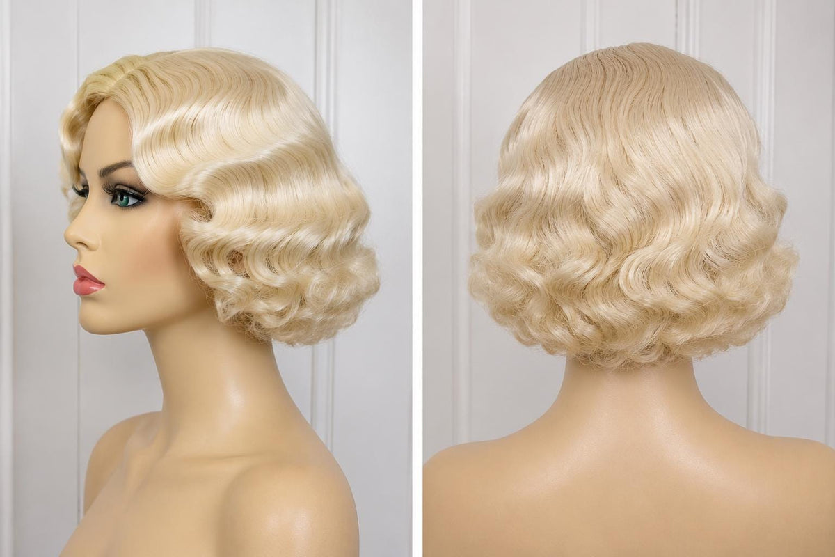 Vivienne | Platinum Blonde Vintage Finger Wave Bob Wig
