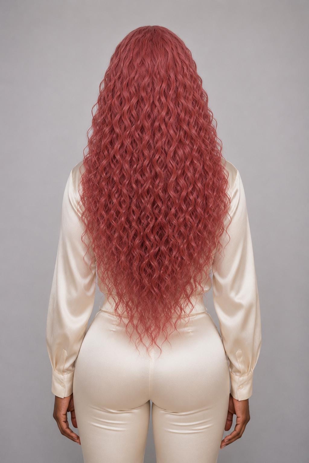 Rosalie | Dusty Rose Mermaid Waves Wig