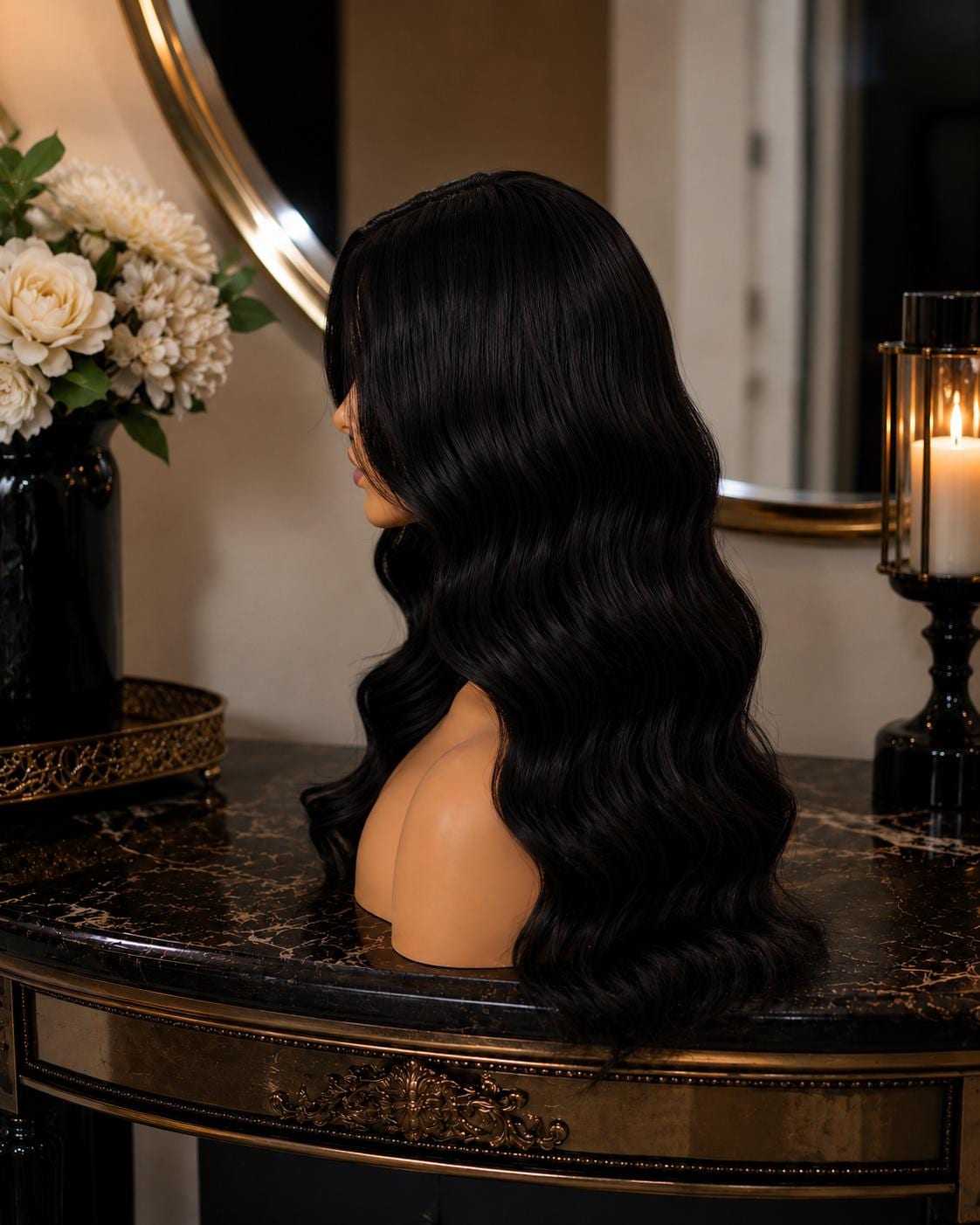 Odette | Long Brunette Vintage Hollywood Waves Wig