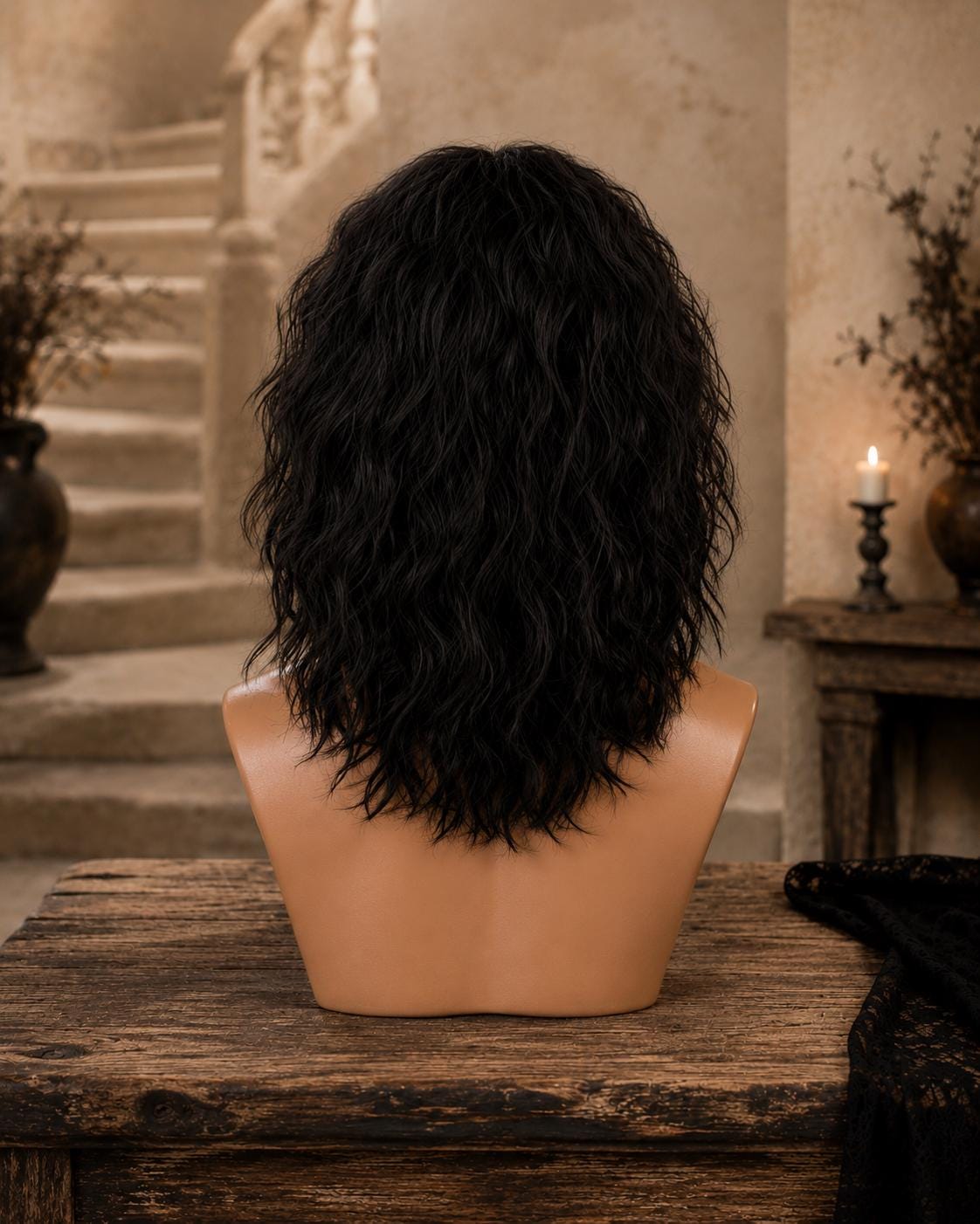 Northwyn | Dark Fantasy Long Black Wavy Men's Wig