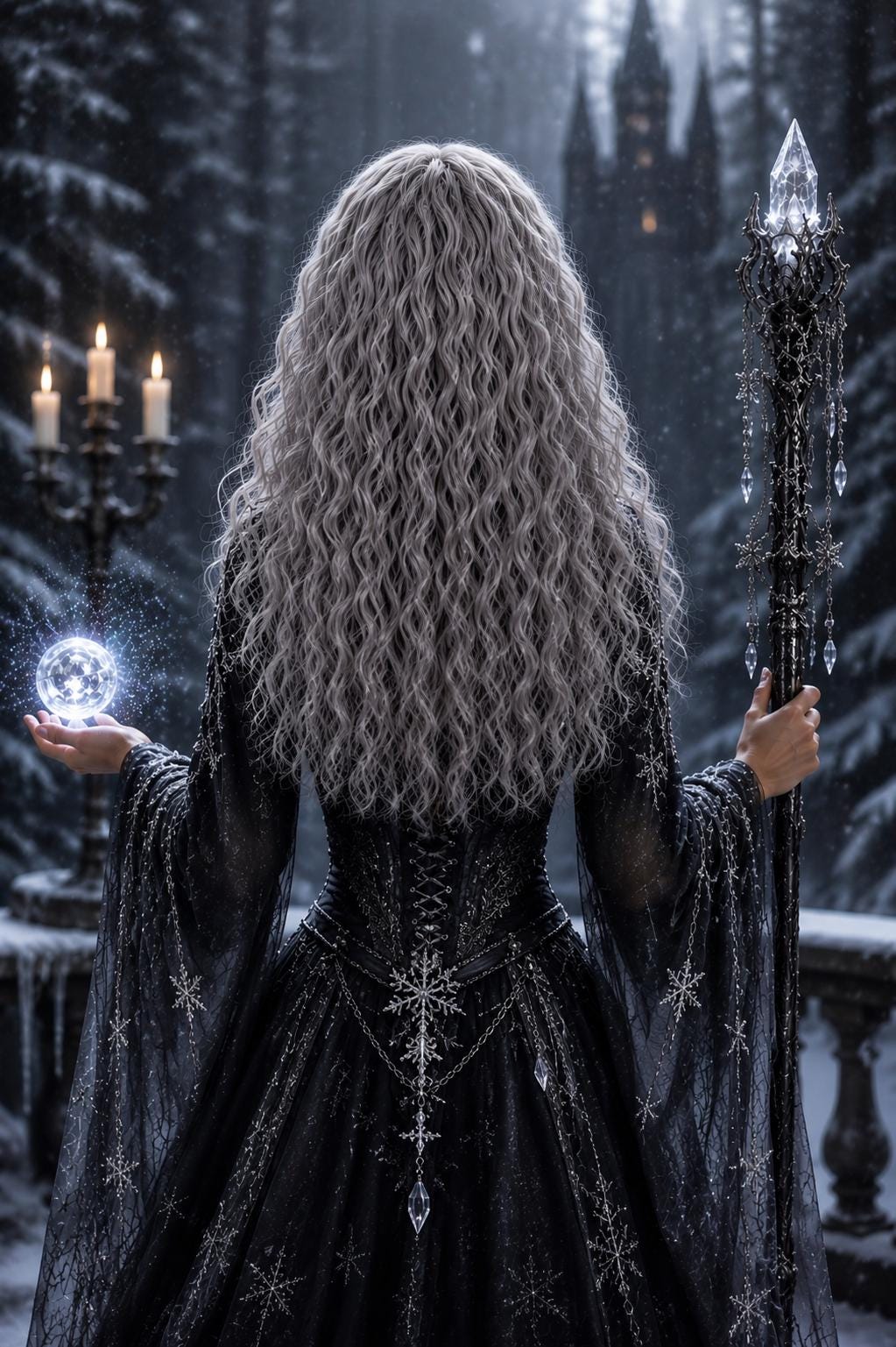 Frostwyn | Long Silver Gray Wavy Ice Queen Wig