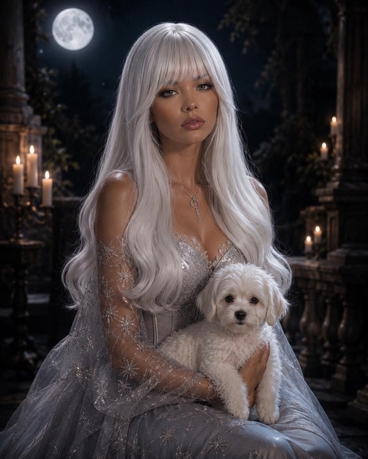Selene | Long Silver Ice Queen Fantasy Wig