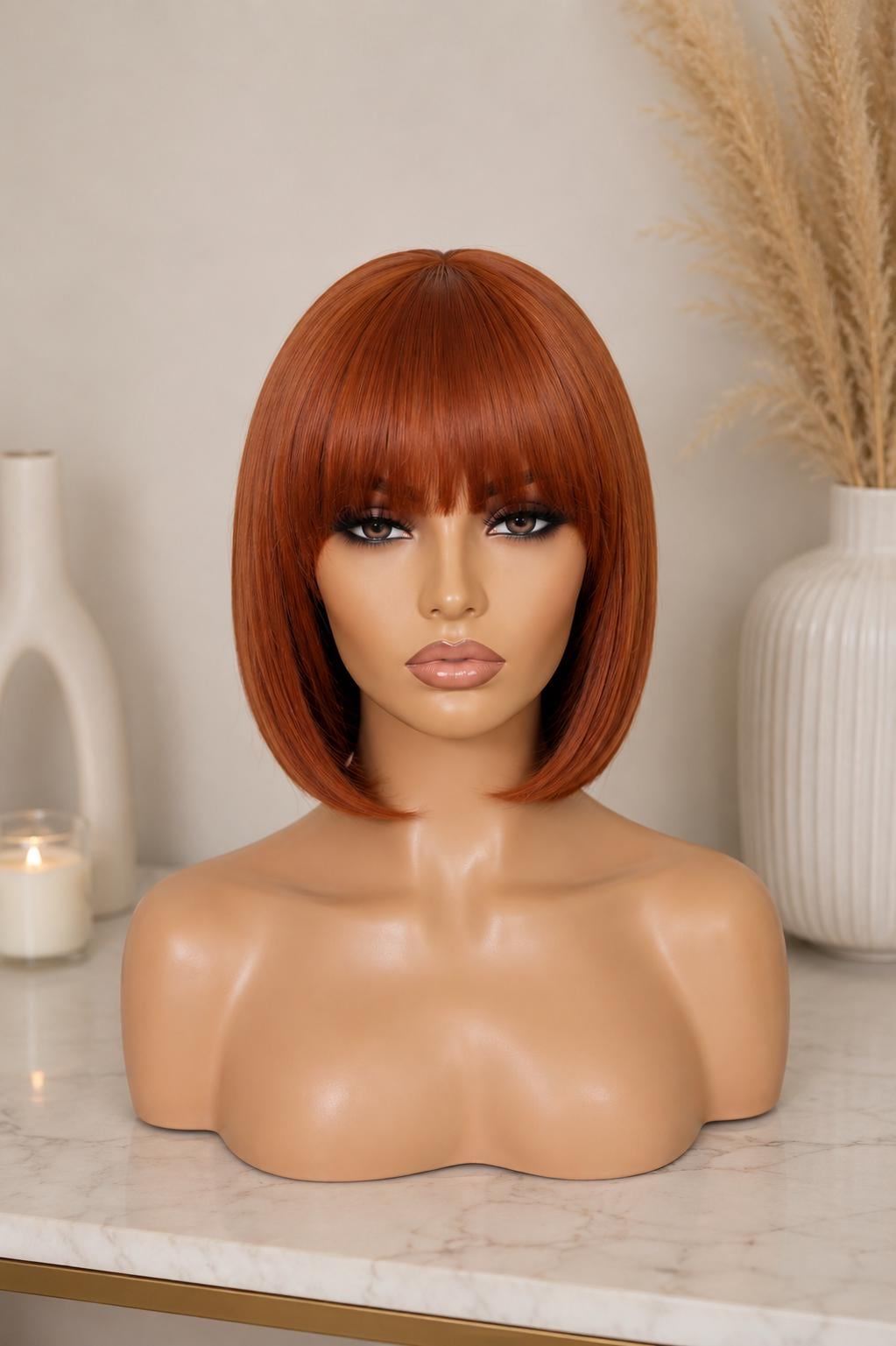 Claire | Auburn A-Line Bob Synthetic Wig