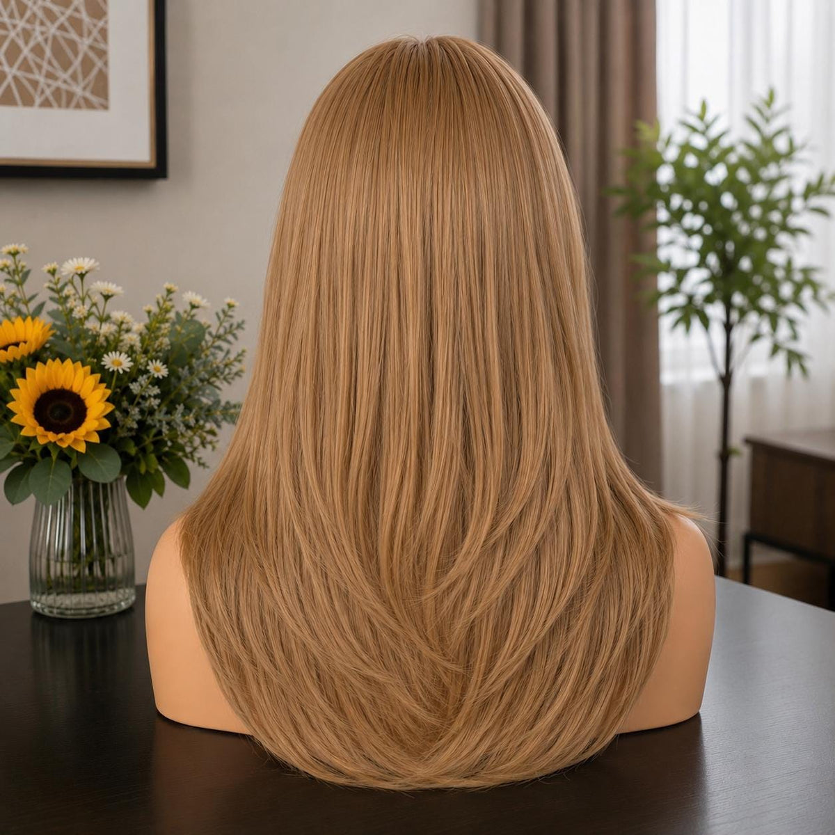 August | Long Champagne Blonde Layered Soft Glam Wig