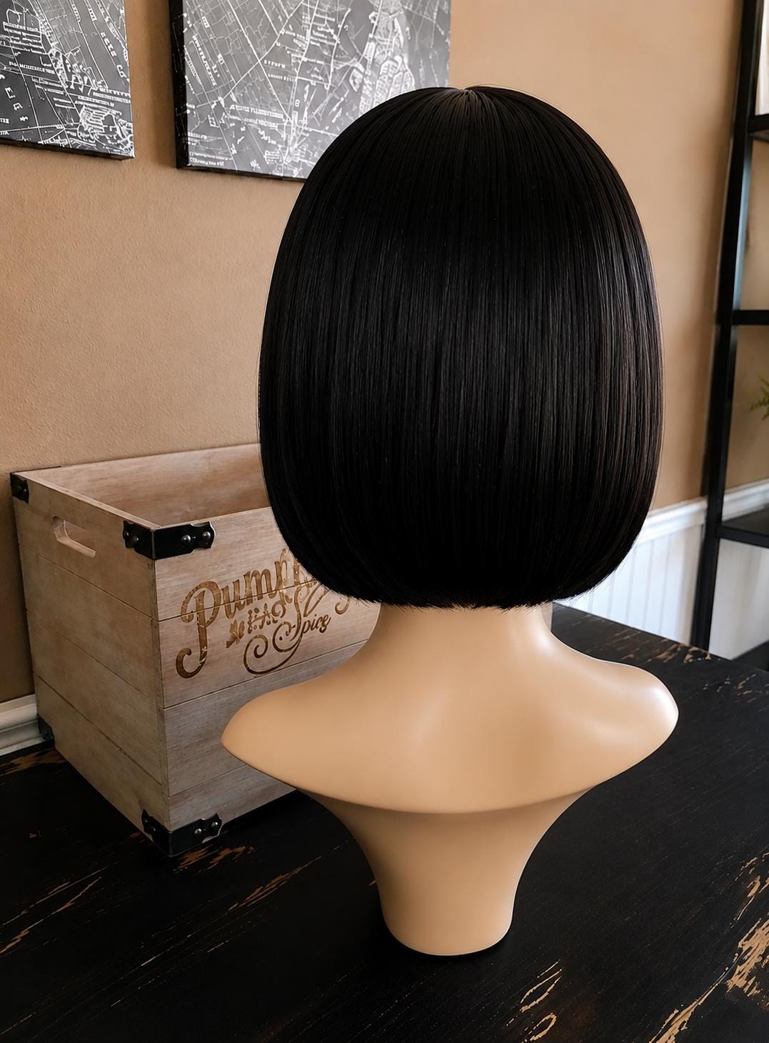 Cleo | Sleek Black Bob Egyptian Queen Wig