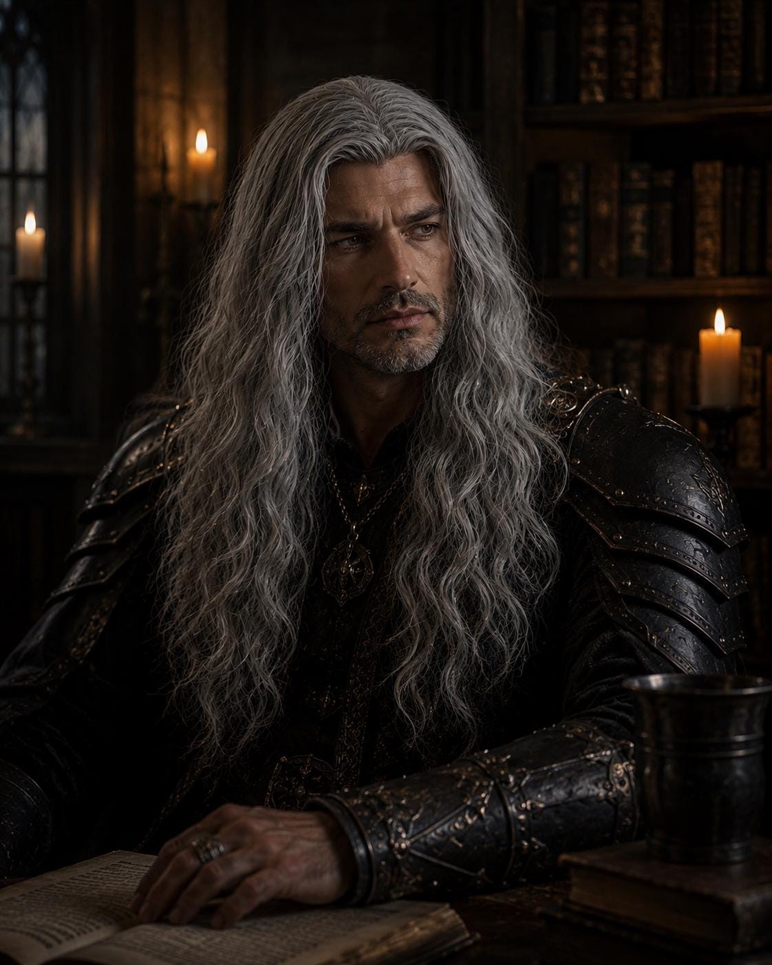 Vaelor | Long Silver Men's Fantasy Wig