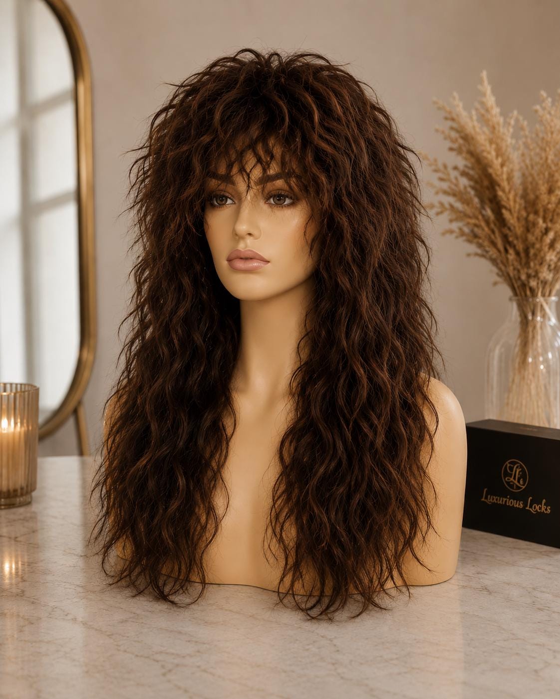 Rock Revolution | Brown 80s Glam Rock Mullet Wig
