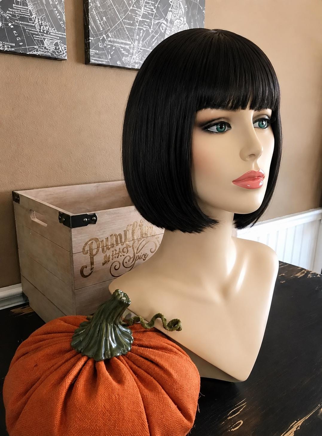 Cleo | Sleek Black Bob Egyptian Queen Wig