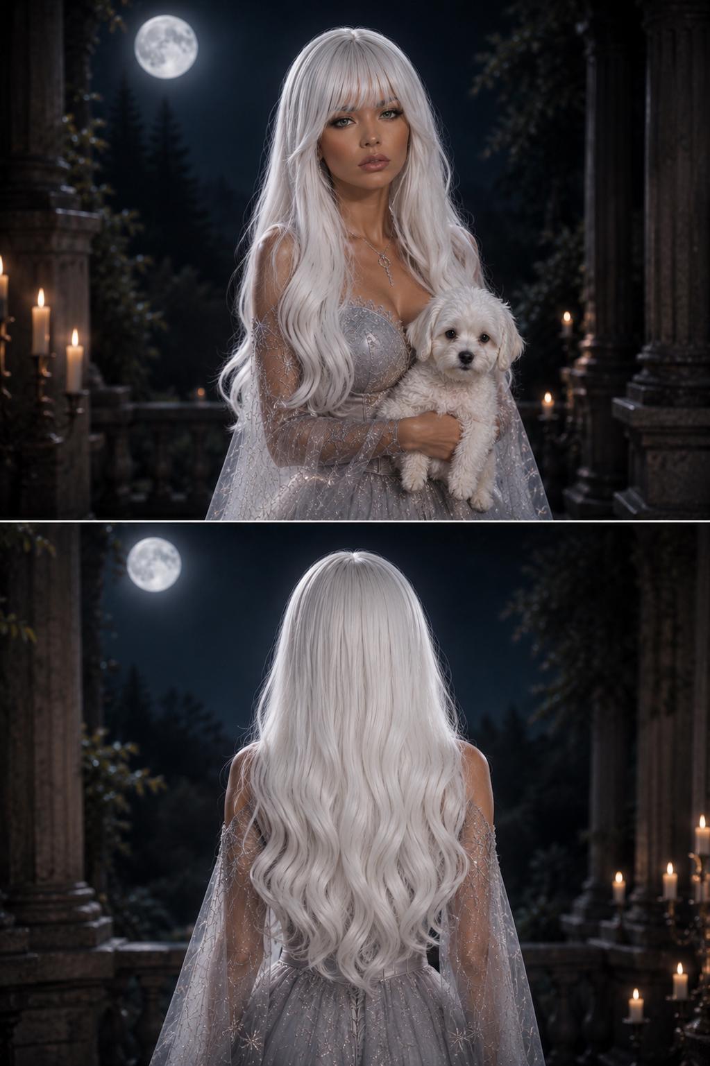 Selene | Long Silver Ice Queen Fantasy Wig