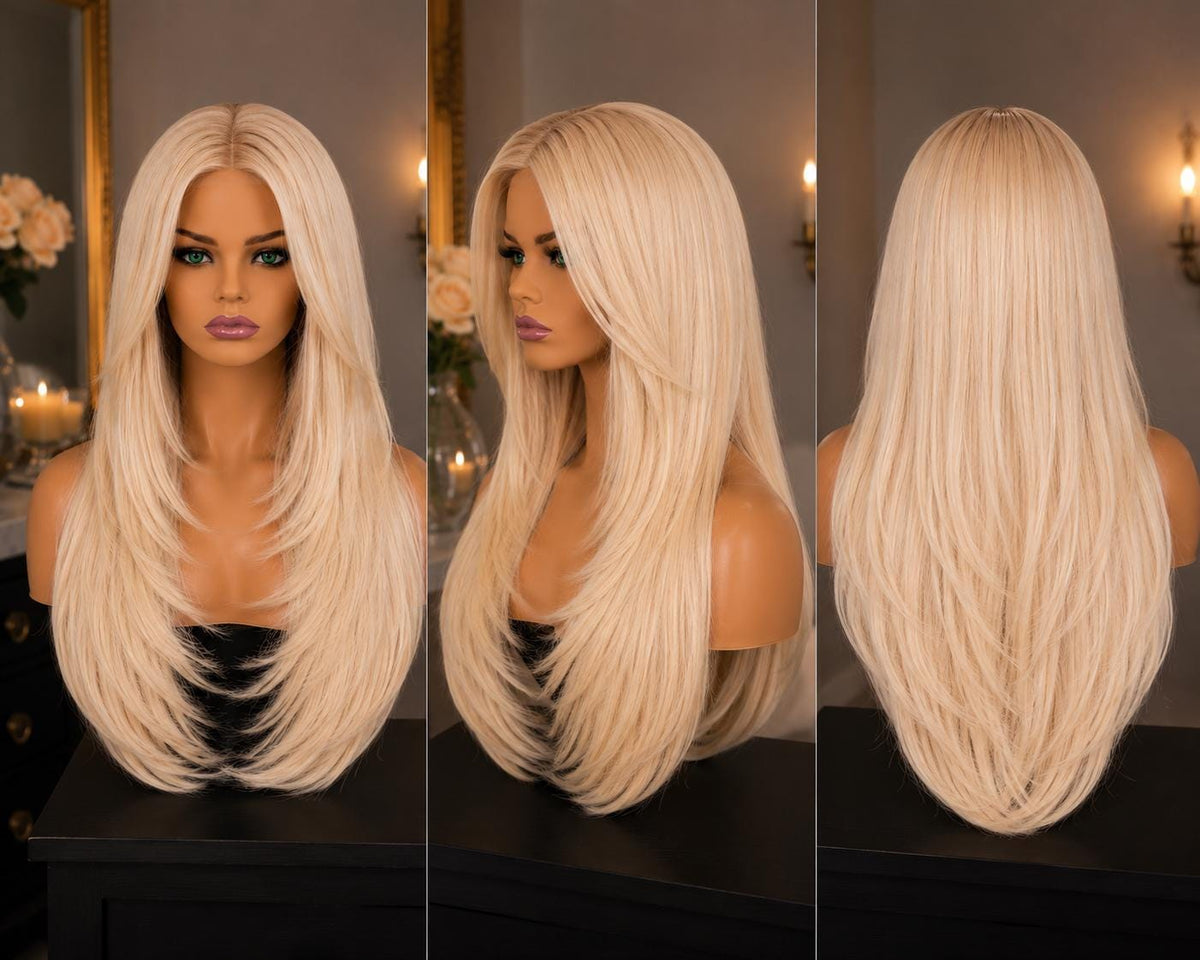 Hollaback Girl | Long Platinum Blonde Y2K Layered Wig