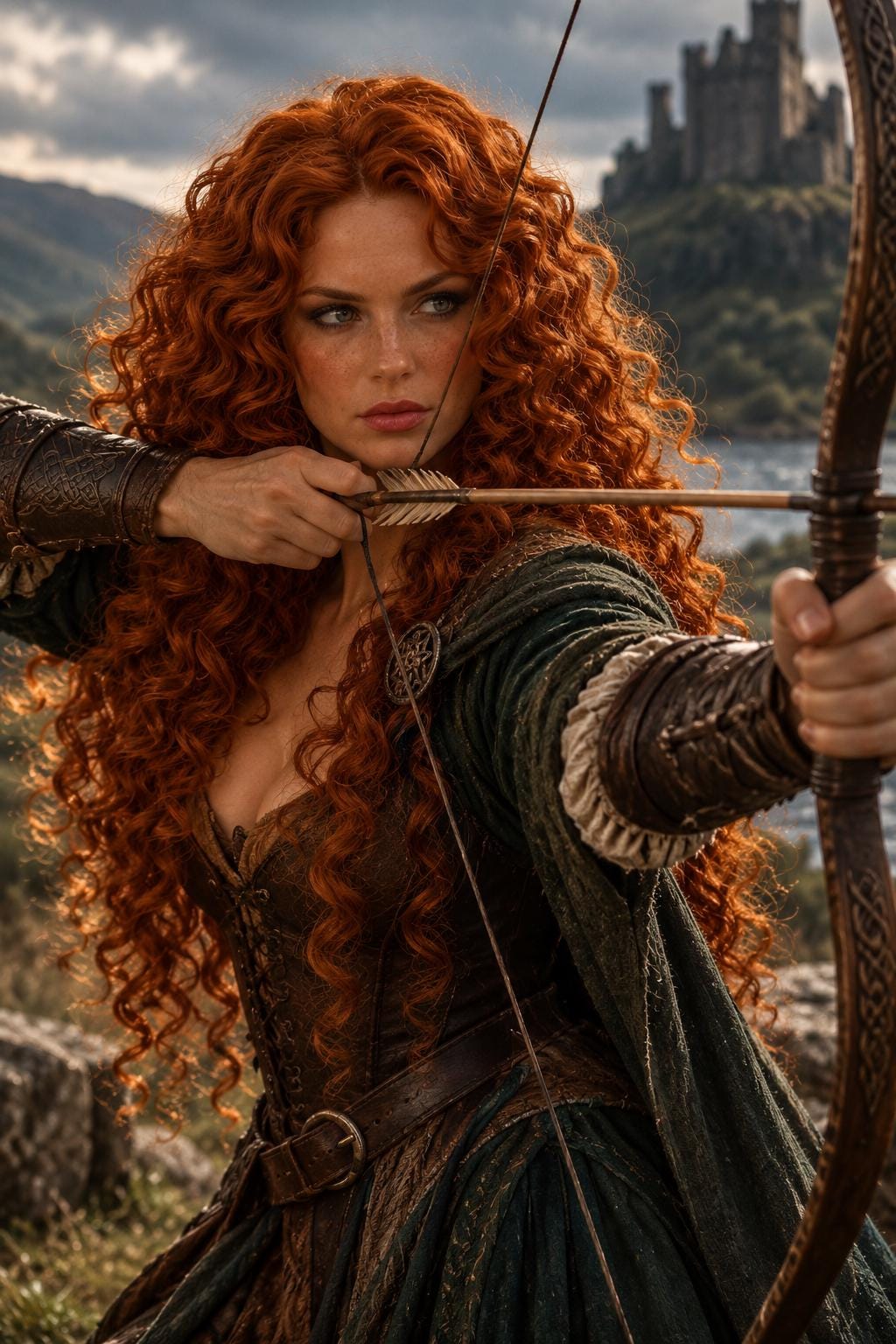 Ailsa | Long Curly Auburn Celtic Fantasy Wig