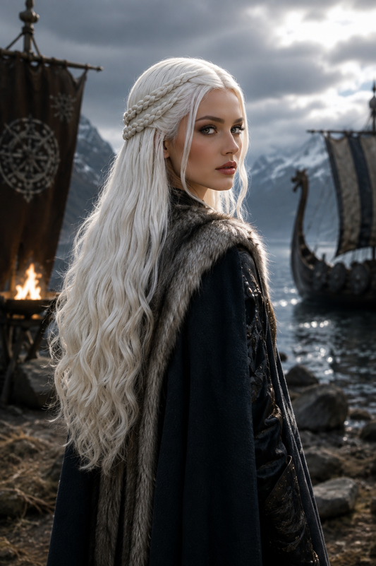 Freydis | Platinum Braided Viking Shieldmaiden Fantasy Wig