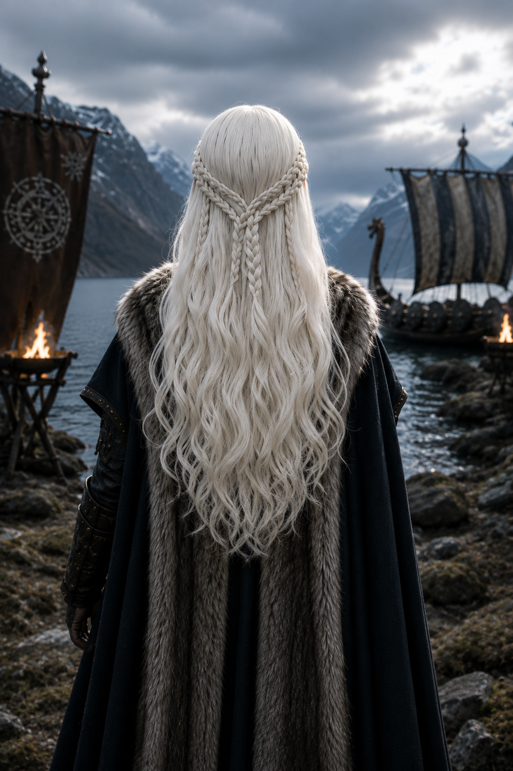 Freydis | Platinum Braided Viking Shieldmaiden Fantasy Wig