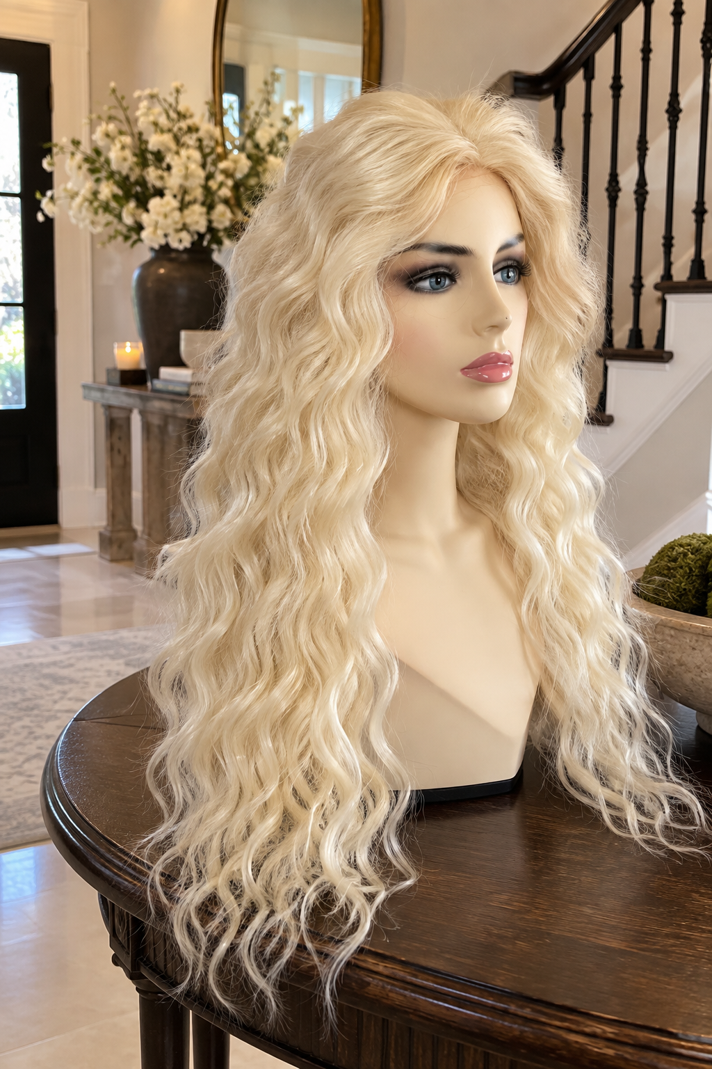 Aphrodite | Long Platinum Blonde Wavy Greek Goddess Wig