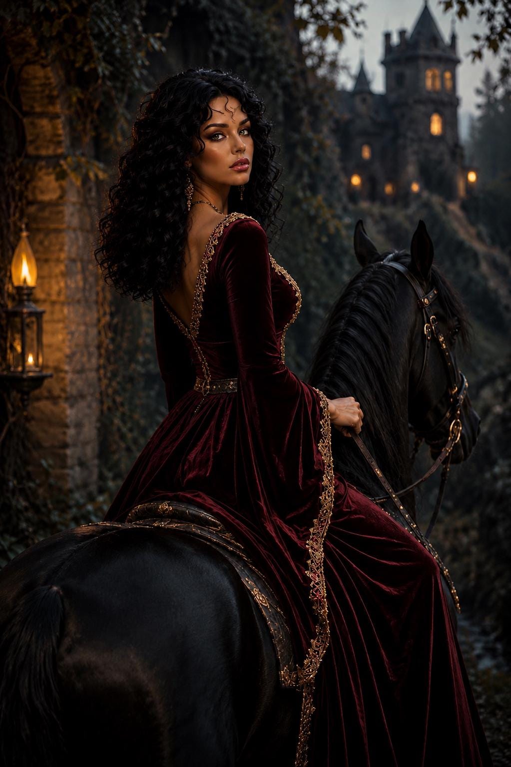 Mother of Midnight | Long Black Curly Witch Wig