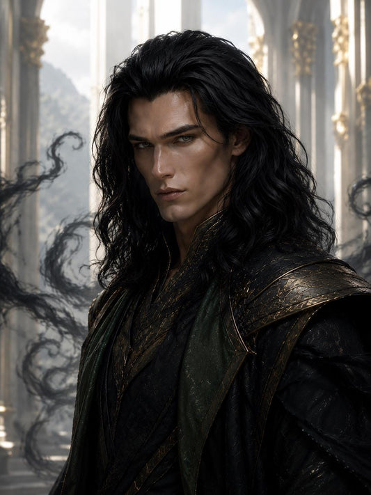 Shadow Prince | Long Black Wavy Fantasy Wig