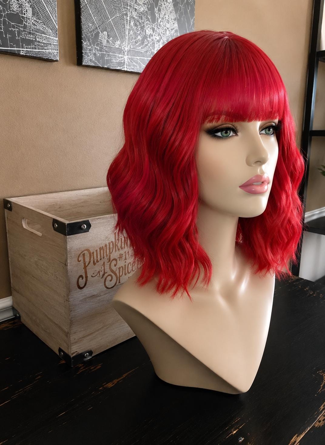 Nightshade | Vivid Crimson Red Villain Fantasy Wig