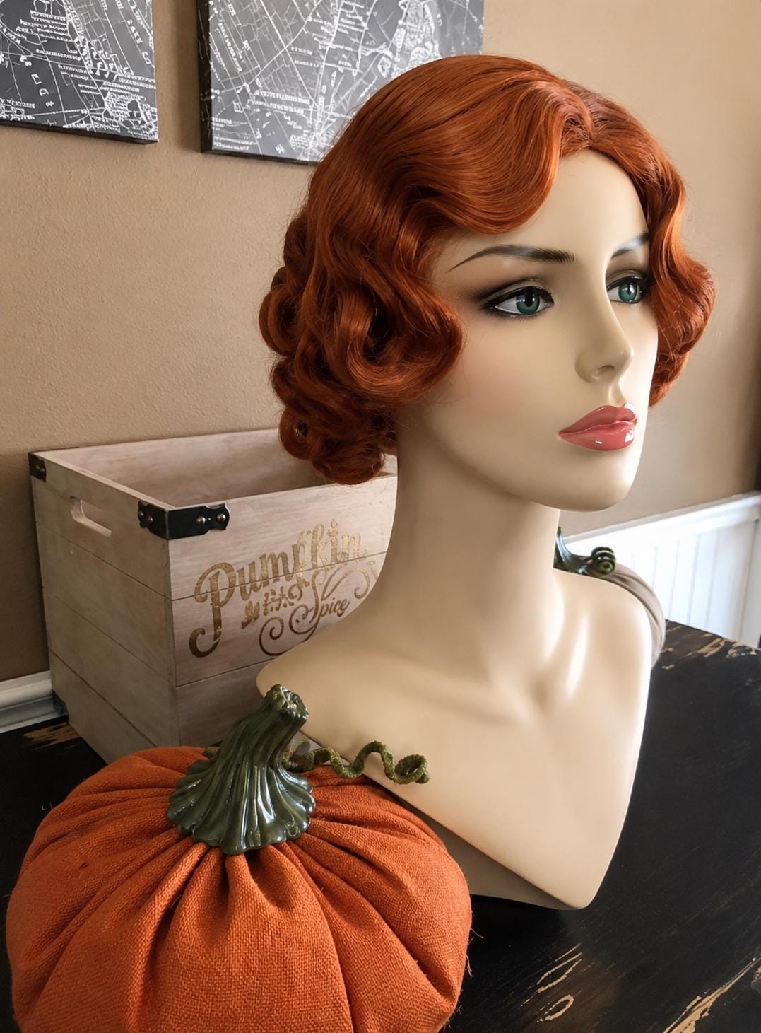 Ethel | Vintage Copper Finger Wave Bob Wig