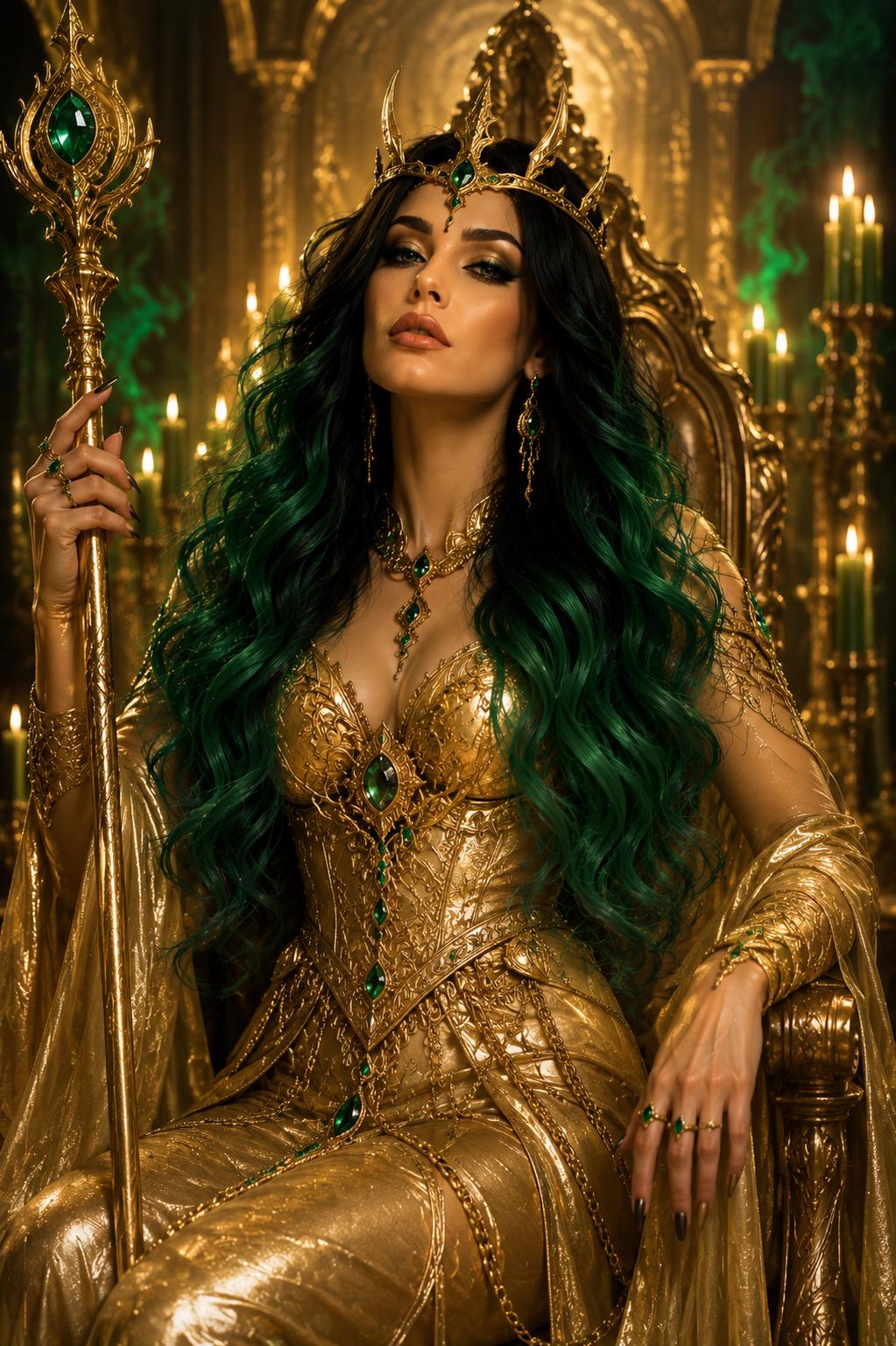 Emerald Noir | Black to Deep Emerald Green Ombre Wig