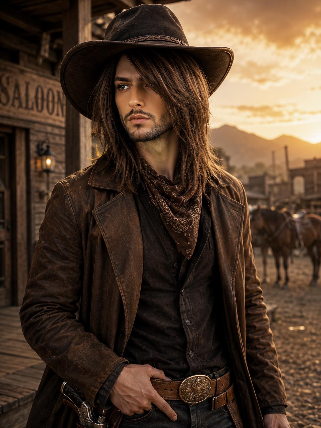 Colt | Men's Layered Medium Brown Rockstar Wig