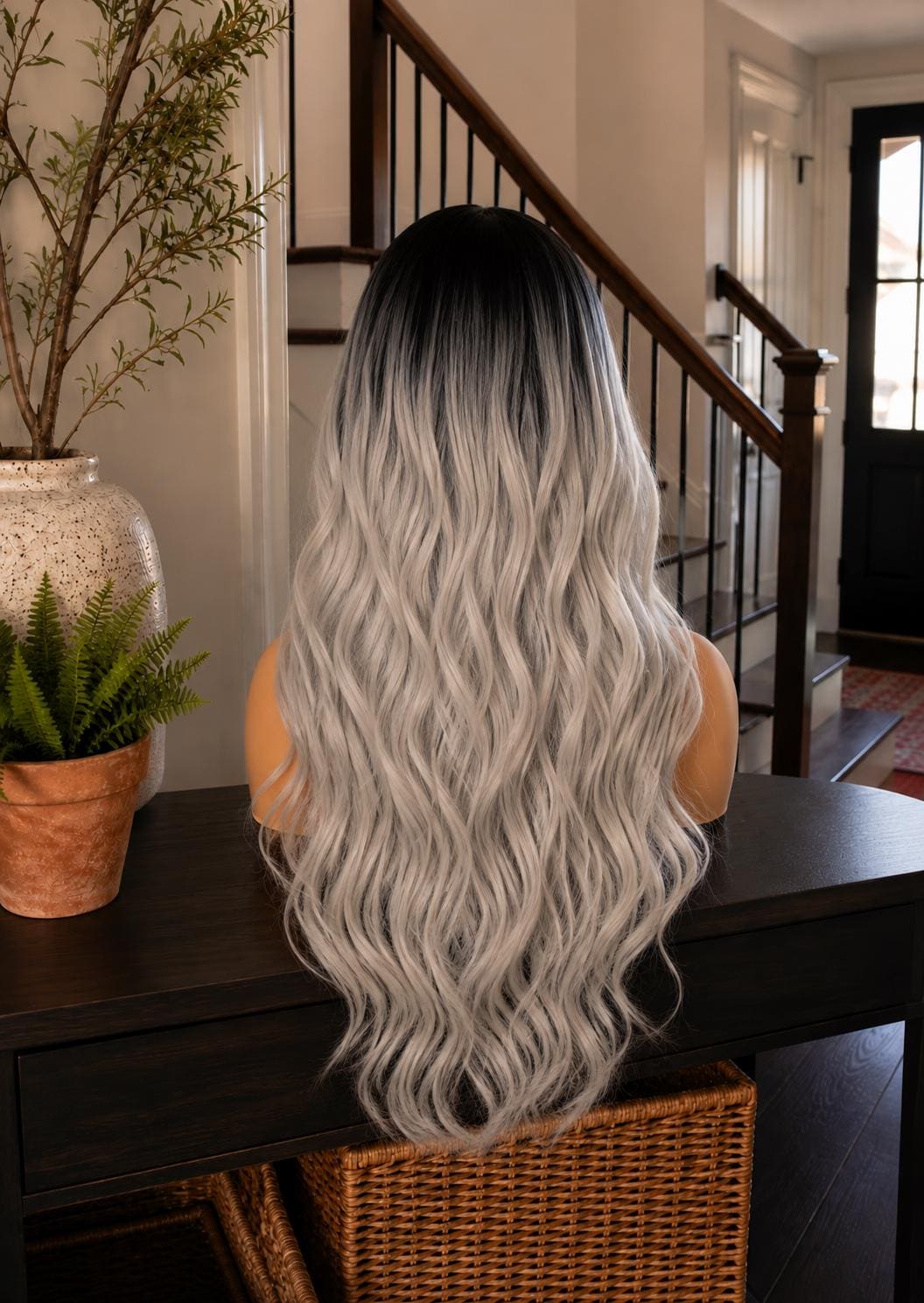Dragon Rider | Black to Silver Ombre Fantasy Wig