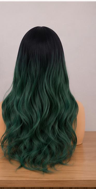 Emerald Noir | Black to Deep Emerald Green Ombre Wig