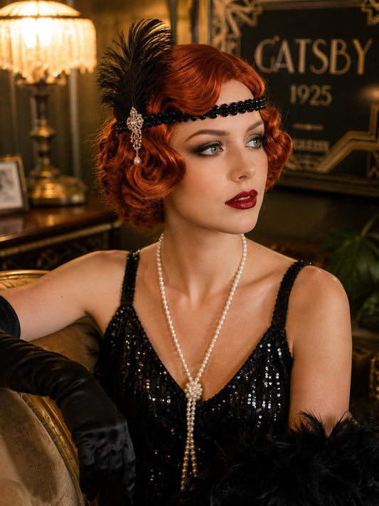 Ethel | Vintage Copper Finger Wave Bob Wig